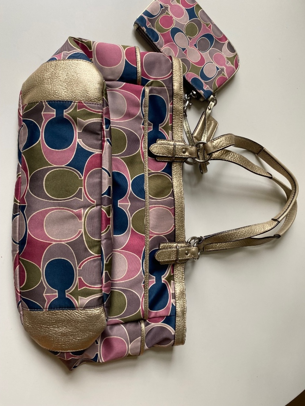 Coach Signature Scarf Sateen Gallery Tote